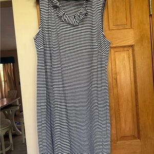 Talbots 2x but fits like 1x Cotton Striped Sleeveless Dress never worn